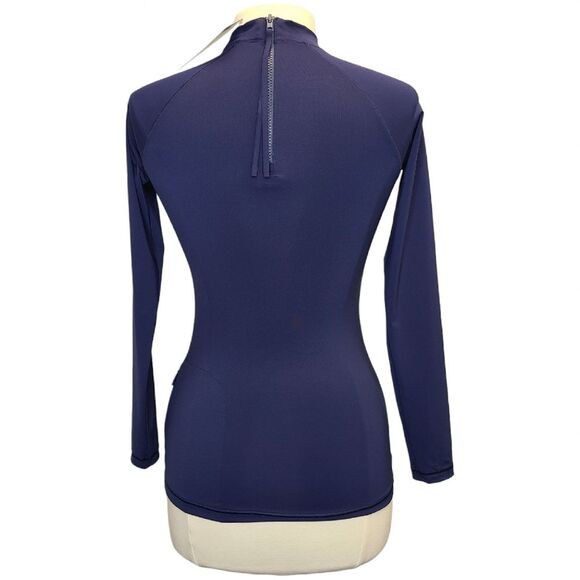NWT Athleta Women' S North Point Rashguard Navy Blue Long Sleeve Fitted Swim Top - Picture 2 of 11